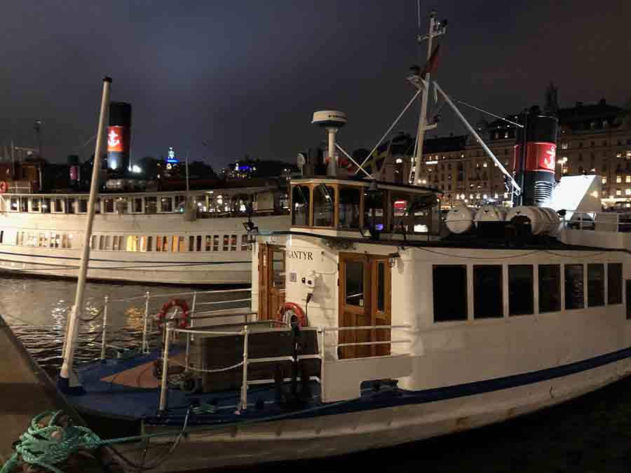 Docked boat in Stockholm, Sweden