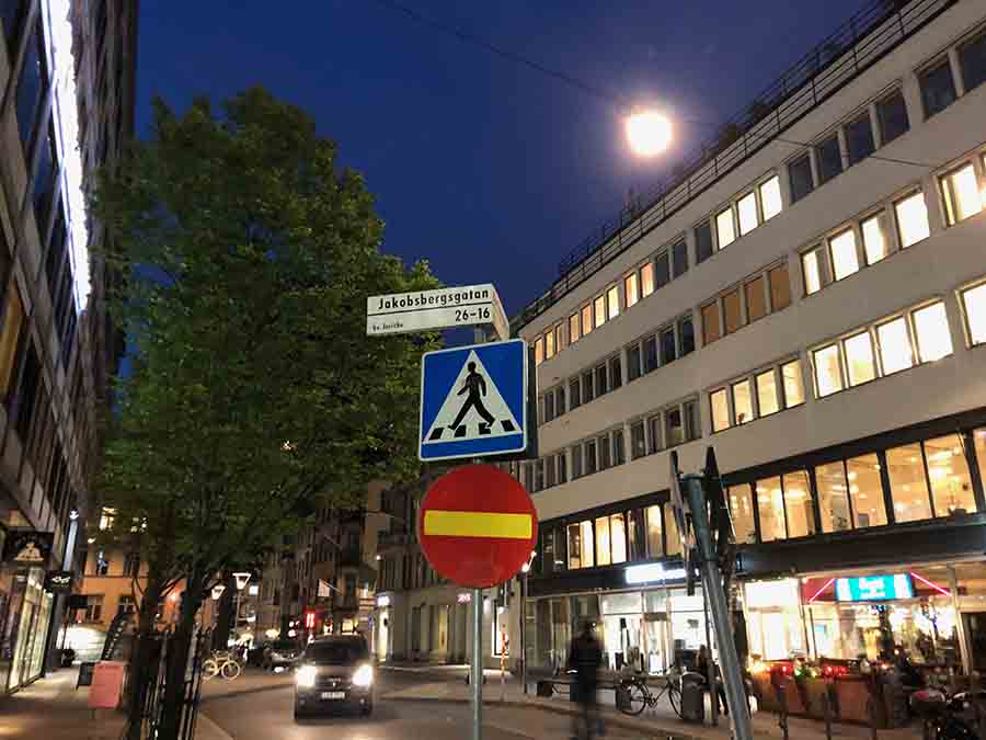 The block of Jakobsbergsgatan 26-16, which is right outside an Expresso House